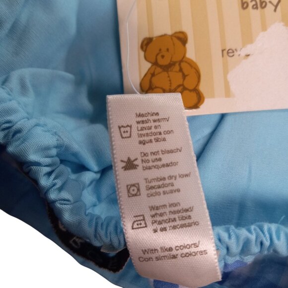 George Baby Size 0 3M Shorts Reversible Blue Floral Checkered Cotton NEW - Picture 5 of 5